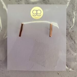 Gorjana Taner Bar Gold Earrings studs mini NEW Pierced